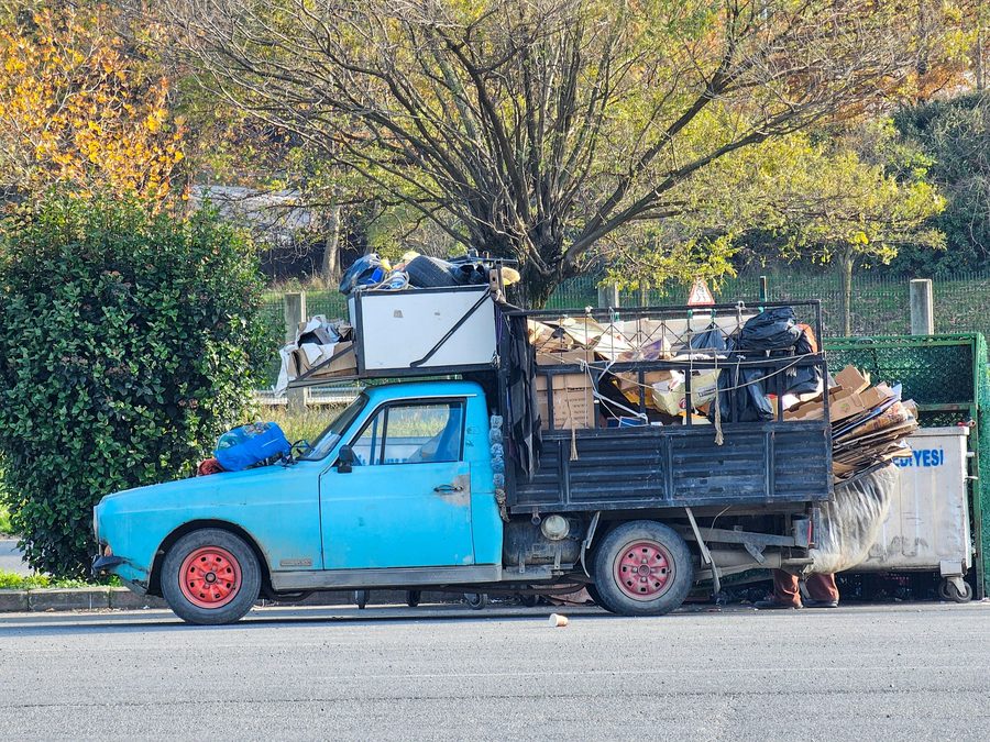 Loaded truck ready for a hauling job